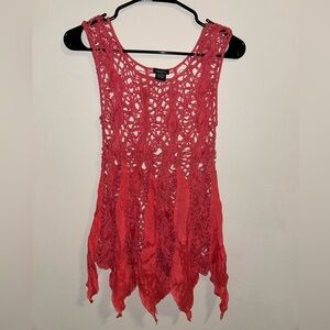 Rue21 Coral Crochet Tank Top